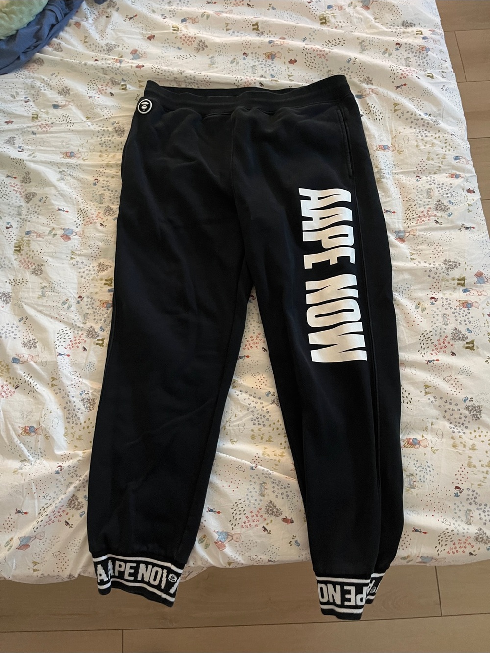 AAPE Black Logo Jogger Sweatpants for Kids